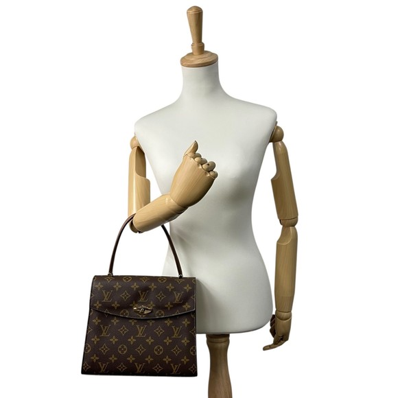 LOUIS VUITTON Louis Vuitton Monogram Malesherbes Handbag M51379 Brown Leather... - Picture 4 of 16